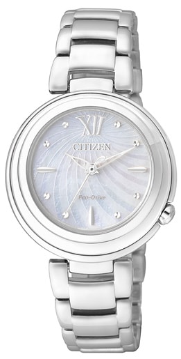 Citizen Eco-Drive Mother of Pearl Japan Sapphire Elegant Ladies Watch