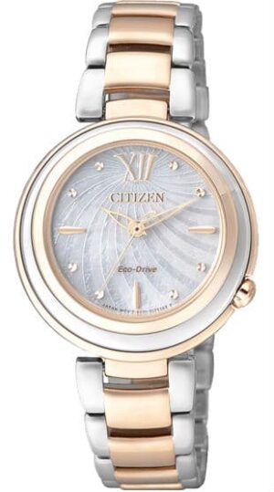 Citizen Eco-Drive Japan Sapphire Mother of Pearl Elegant Ladies Watch