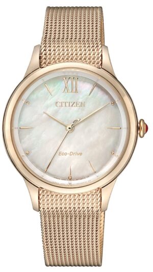 Citizen Eco Drive L Mother of Pearl Elegant Sapphire Ladies Watch