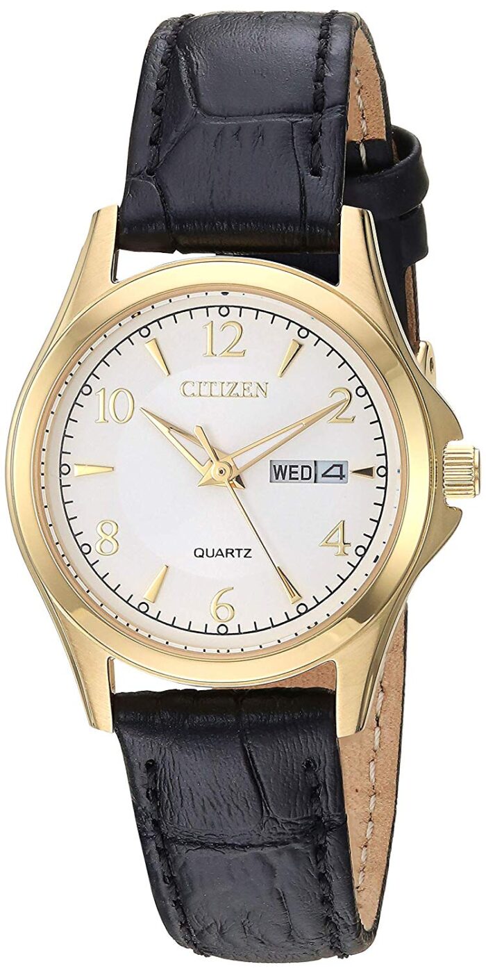 Citizen Quartz Elegant Leather Gold Ladies Watch | Royal Tempus