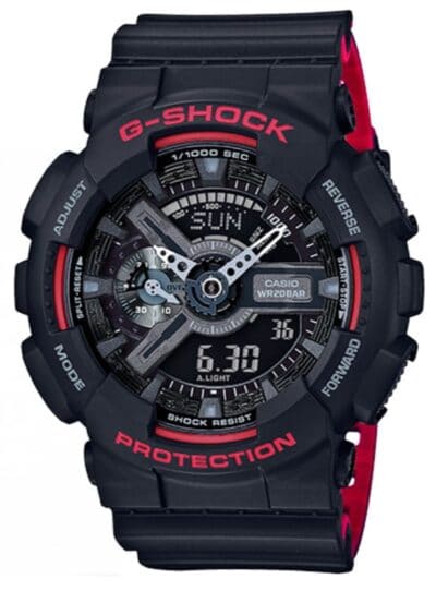 casio g shock red and black
