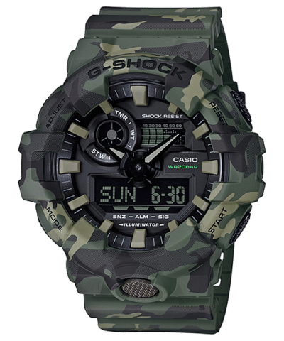 g shock green light