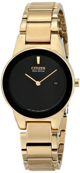 Citizen Eco-Drive Axiom Black Gold Tone 30m Ladies Elegant Watch ...
