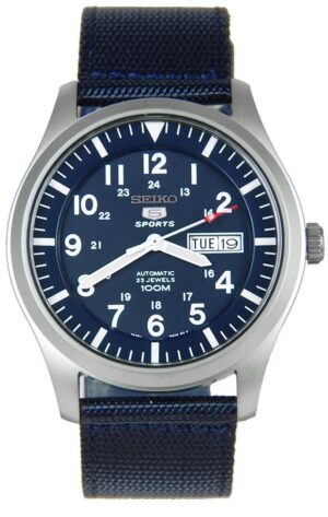 Seiko 5 Automatic Military Blue 23 Jewels Men's Nylon Watch