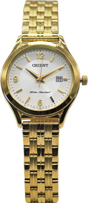 Orient Quartz Elegant White Dial Gold Tone Ladies Watch