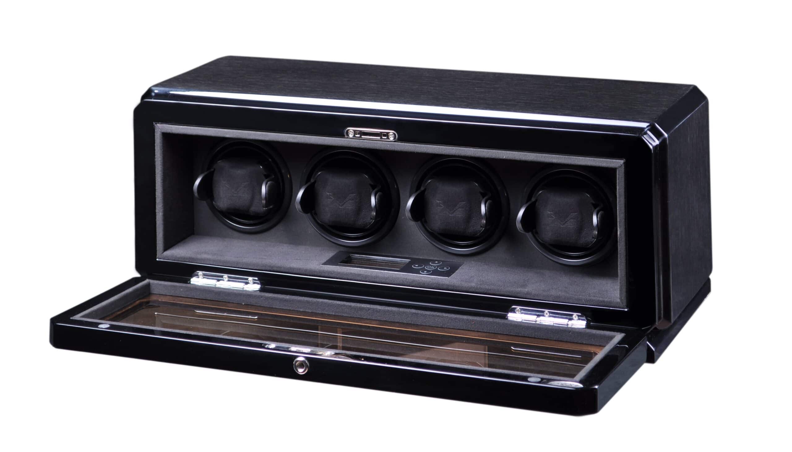 Volta Quad Watch Winder Black Oak Royal Tempus