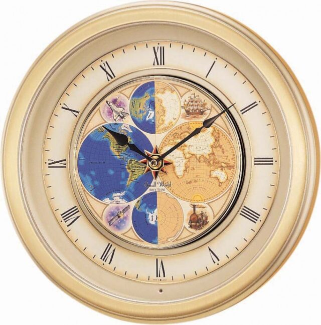 Rhythm Japan Magic Motion Small World Wall Clock 4MH754WD18 Royal Tempus