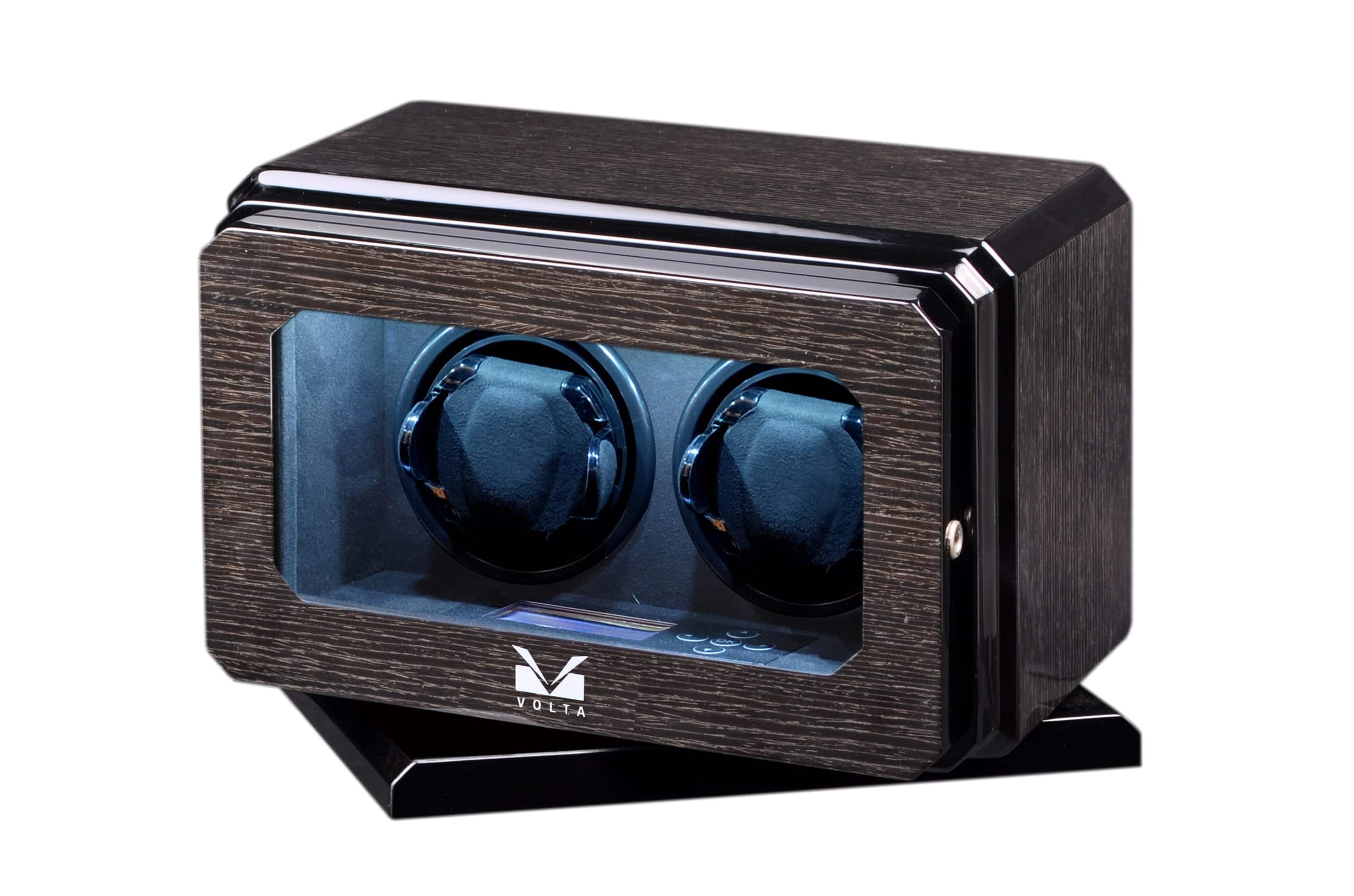 Volta Double Watch Winder with Rotating Base Black Oak Royal Tempus