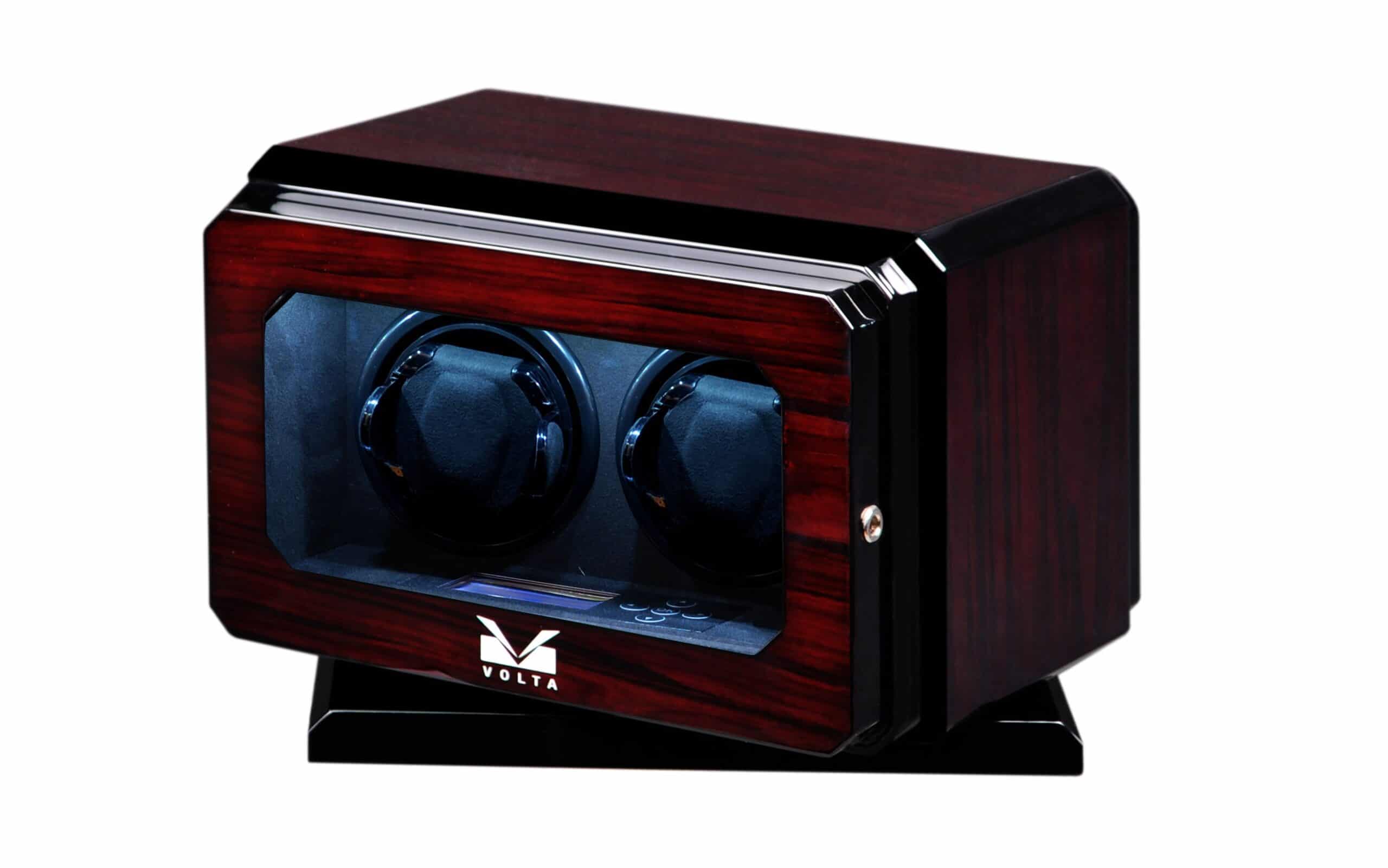 Volta Double Watch Winder with Rotating Base Rosewood Royal Tempus