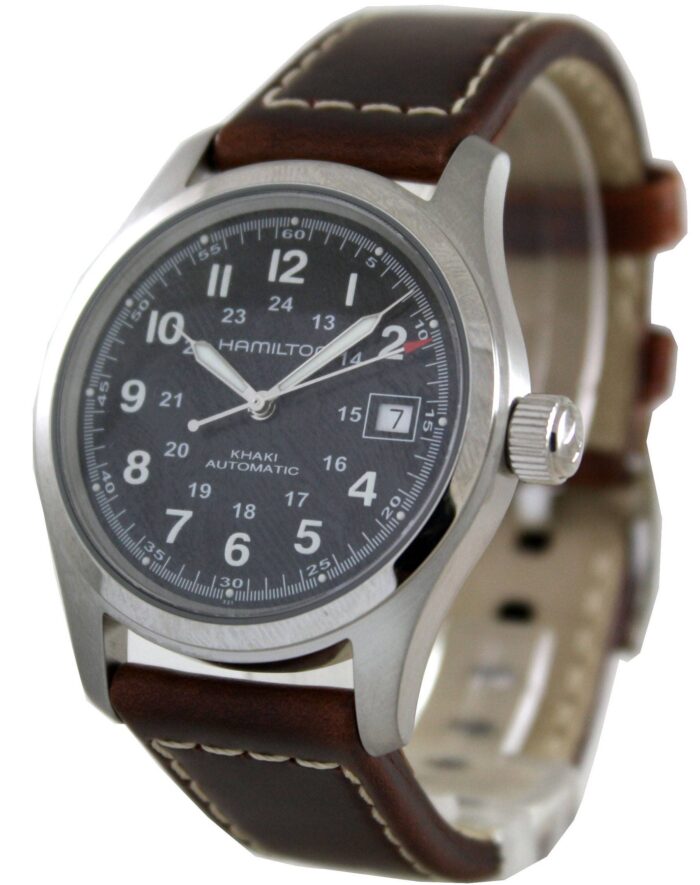 Hamilton H70455533 Men's Khaki Field Leather Automatic Watch - Brown