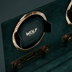Wolf Double Watch Winder with Storage & Travel Case British Racing Green 792241