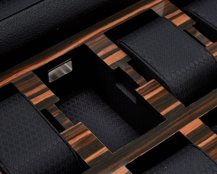 Wolf 15 Piece Watch Box Roadster Black 