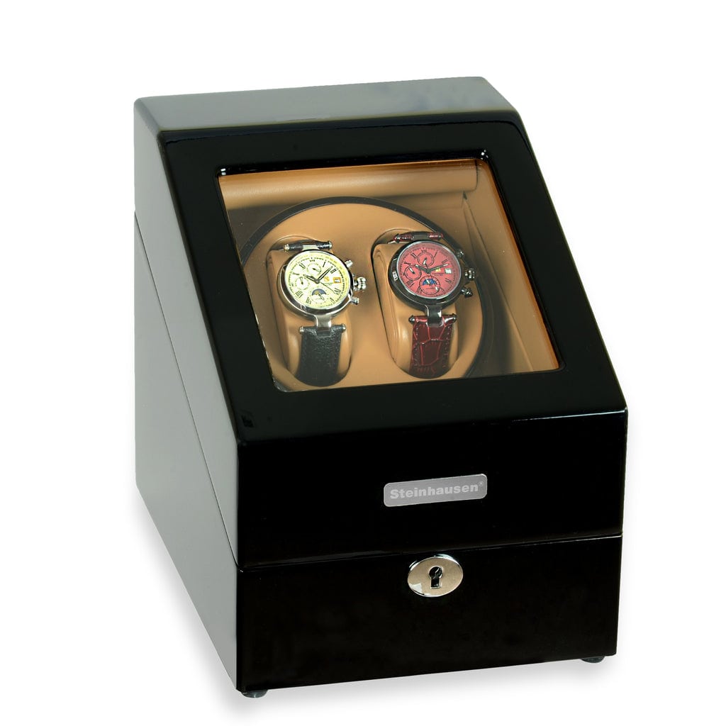 Steinhausen Double Watch Winder Heritage Onyx with Storage SW2002