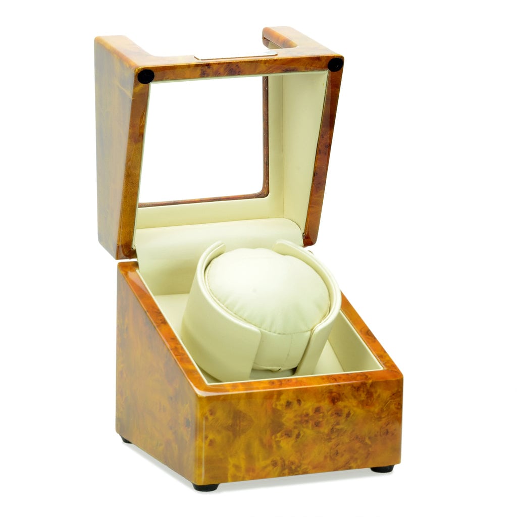 Steinhausen Single Watch Winder Heritage Burlwood SW1803 Royal Tempus