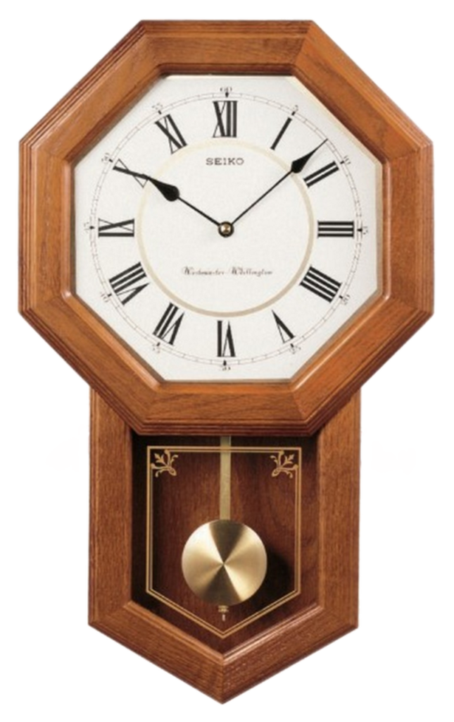 Seiko Wall Clock Light Oak Traditional Schoolhouse Dark Brown Qxh110blh