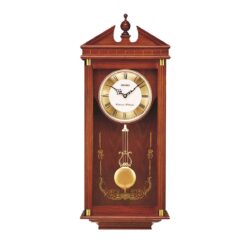 Seiko Wall Clock Regal Oak Case Pedulum and Chime Dark Brown QXH107BLH