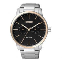 Citizen Black Dial Stainless Steel Eco-Drive Men's Watch AO9044-51E