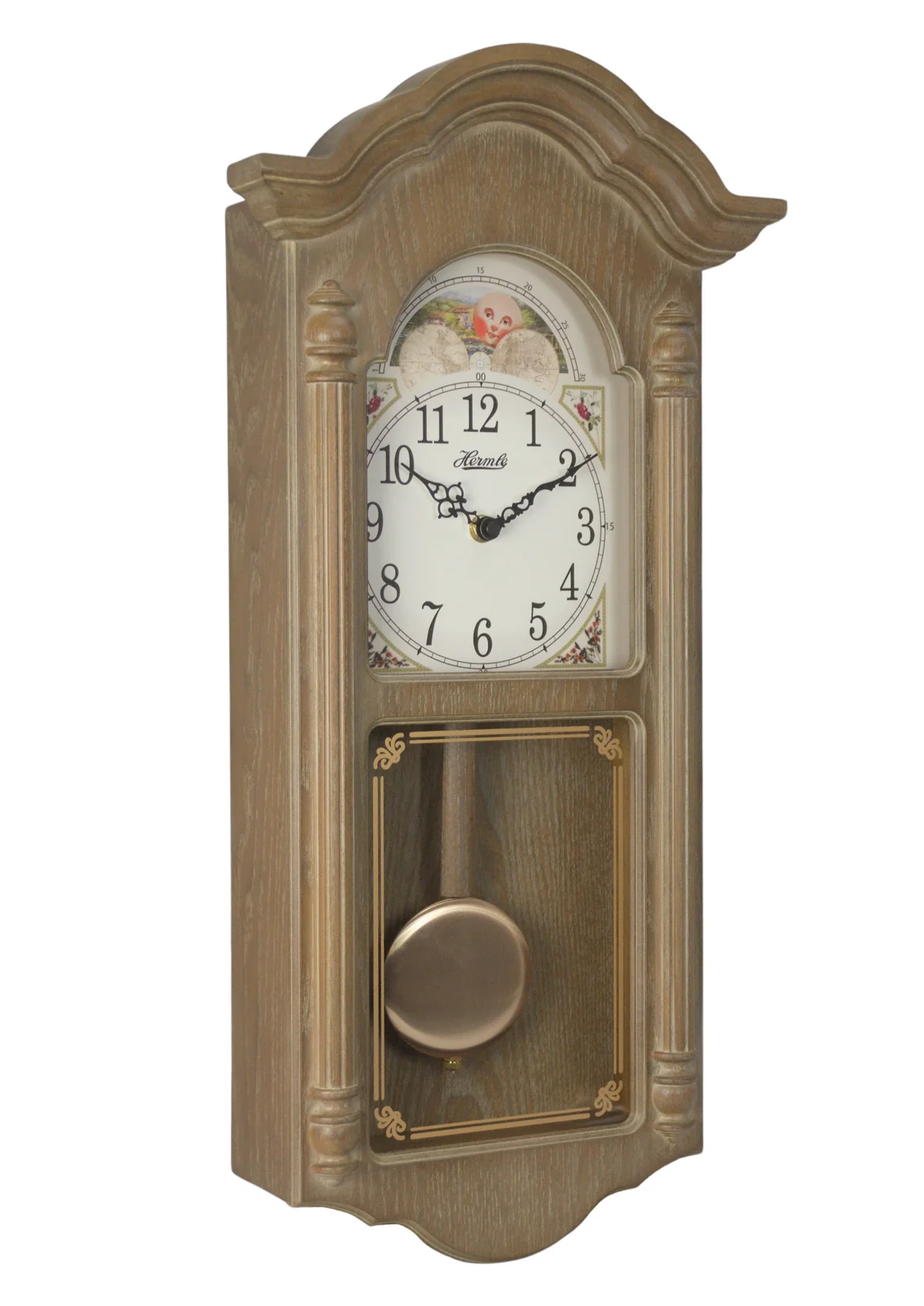 hermle-regulator-wall-clock-roseland-7073604q-side
