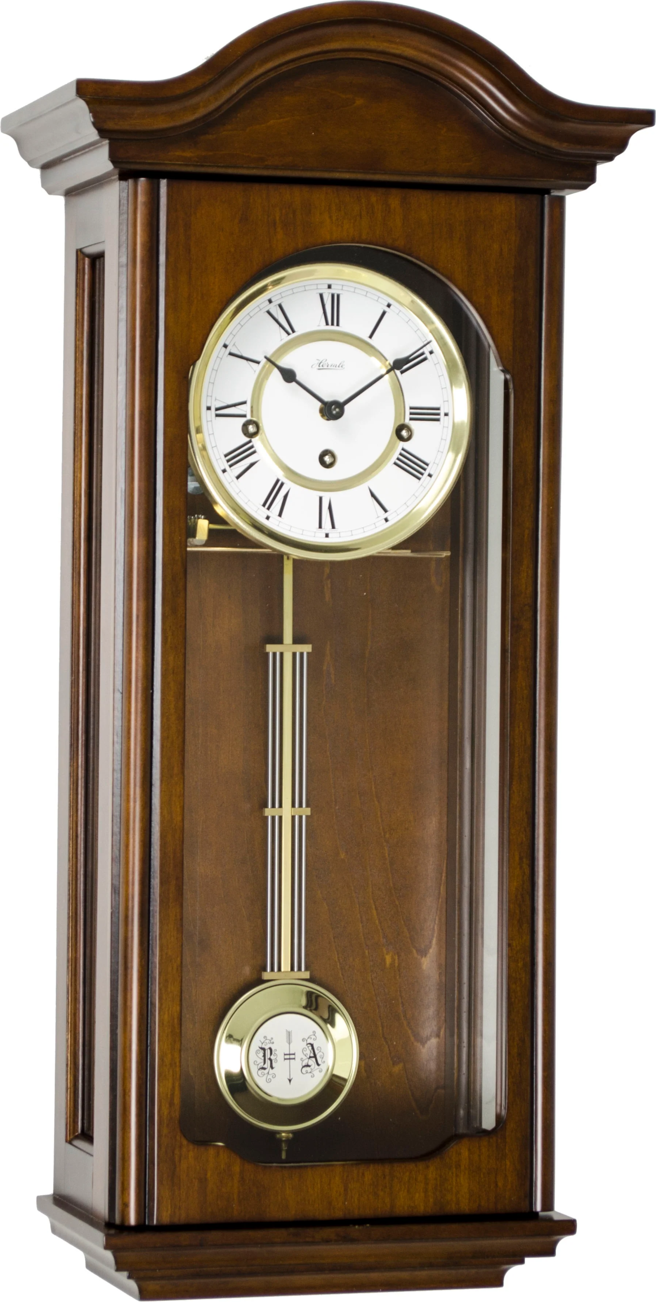 hermle-regulator-wall-clock-brooke-antique-walnut-70815q10341